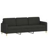 vidaXL 3-Sitzer-Sofa mit Hocker Schwarz 210 cm Stoff