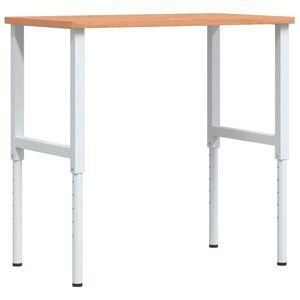 vidaXL Werkbank 100x60x(71,5-98) cm Massivholz Buche Rechteckig