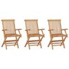 vidaXL Klappst&uuml;hle, 3-teilig, Massivholz Teakholz