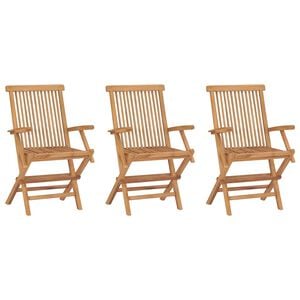 vidaXL Klappst&uuml;hle, 3-teilig, Massivholz Teakholz