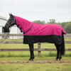vidaXL Pferdedecke Rosa und Schwarz 105 cm Polyester