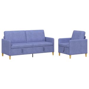 vidaXL Sofa Set mit Stauraum 2 stk. Jeans blau Polyester