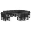 vidaXL Outdoor-Sofagarnitur Schwarz und Dunkelgrau Polyester