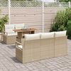 vidaXL Garten-Sofa-Set mit Kissen 6 pcs Beige und Creme