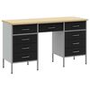 vidaXL Werkbank mit Schubladen 3 pcs Schwarz Ingenieure Holz und Stahl
