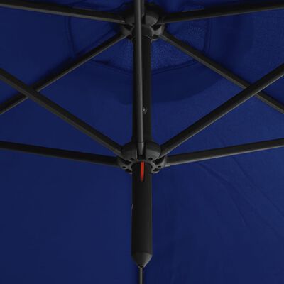 vidaXL Doppel-Sonnenschirm mit Stahlmast Azurblau 600 cm