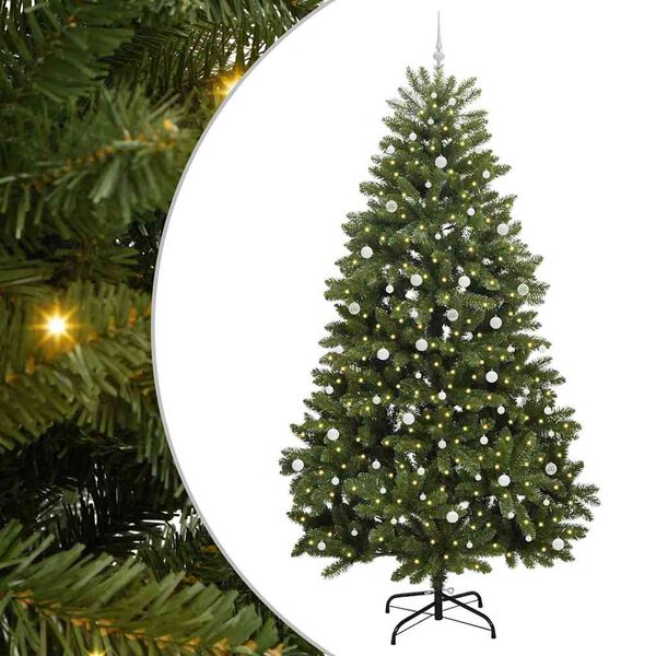 vidaXL K&uuml;nstlicher Weihnachtsbaum Gr&uuml;n 300 cm PVC und Metall