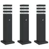 vidaXL Wegeleuchten mit Bewegungsmelder 3 Stk. Schwarz 50 cm Aluminium