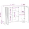 vidaXL Sideboard Wei&szlig; 90 x 33 x 75 cm massives Mangoholz