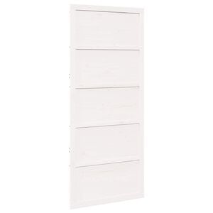vidaXL Scheunent&uuml;r Wei&szlig; 90 x 2,5 x 208 cm Massives Kiefernholz