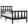 vidaXL Massivholzbett Schwarz 75x190 cm