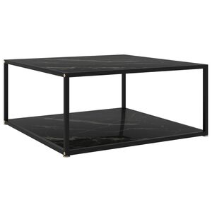 vidaXL Couchtisch Schwarz 80x80x35 cm Hartglas