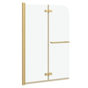 vidaXL Duschabtrennung Transparent und Gold 95 x 140 cm