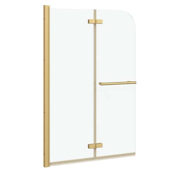 vidaXL Duschabtrennung Transparent und Gold 95 x 140 cm