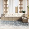 vidaXL Gartensofa-set mit Kissen 6 pcs Beige und Creme Poly-Rattan