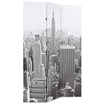 vidaXL Raumteiler klappbar 120 x 170 cm New York bei Tag Schwarz-Weiß