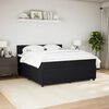 vidaXL Boxspringbett mit Matratze Schwarz 180x200 cm Samt