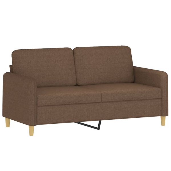 vidaXL 2-Sitzer-Sofa mit Zierkissen Braun 140 cm Stoff