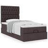 vidaXL Ottoman-Bett mit Matratze Dunkelbraun 90x200 cm Stoff