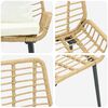 vidaXL Gartenbank Braun Schwarz Creme Poly-Rattan und Stahl