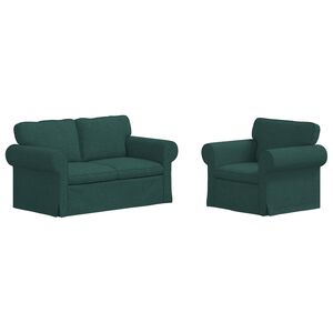 vidaXL Sofa 2 pcs Dunkelgr&uuml;n