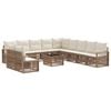 vidaXL Gartensofa-set 12 stk. Beige Poly-Rattan
