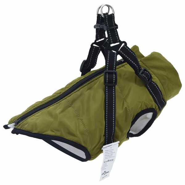 vidaXL Hundemantel Olivegr&uuml;n L36 Fleece und Polyester
