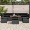 vidaXL Garten-Sofa-Set mit Kissen mit Kissen 8 pcs Schwarz und Braun
