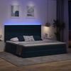 vidaXL Bett mit Stauraum und LED mit LED Dunkelblau 200 x 200 cm Samt