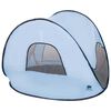 DERYAN Pop-Up-Strandzelt mit Moskitonetz 120x90x80 cm Himmelblau