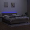 vidaXL Boxspringbett mit Matratze & LED Taupe 160x200 cm Stoff