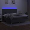 vidaXL Boxspringbett mit Matratze & LED Dunkelgrau 180x200 cm Stoff
