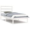 vidaXL Massivholzbett ohne Matratze Wei&szlig; 90x200 cm Kiefernholz