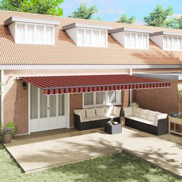 vidaXL Markisenstoff mit Orange und Braun 600 x 300 cm Polyester