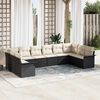vidaXL Gartensofa-set mit Speicher 10 pcs Schwarz Poly-Rattan
