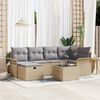 vidaXL Gartensofa-set mit Kissen 7 pcs Beige und Hellgrau Poly-Rattan