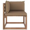 vidaXL Outdoor-Ecksofa Paletten mit Kissen in Taupe