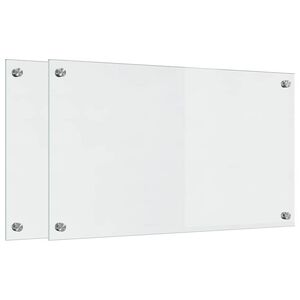 vidaXL K&uuml;chenr&uuml;ckwand 2 Stk. Transparent 70 x 40 cm Geh&auml;rtetes Glas