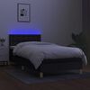 vidaXL Boxspringbett mit Matratze & LED Schwarz 90x190 cm Stoff