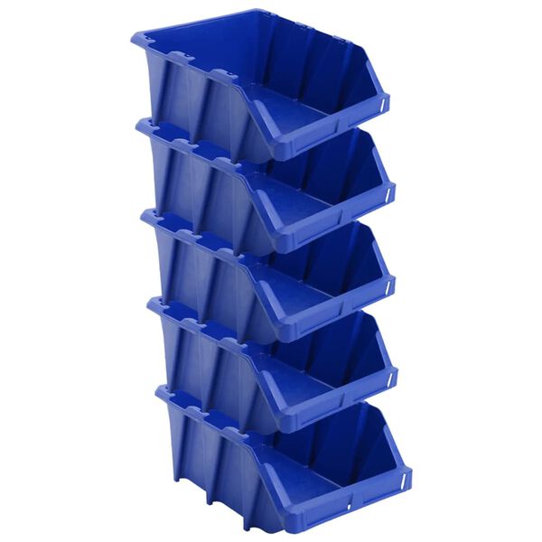 vidaXL Stapelbare Lagerboxen 35 Stk. 218 x 360 x 156 mm Blau