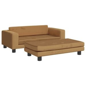 vidaXL Hundebett mit Verl&auml;ngerung Braun 100x50x30 cm Samt