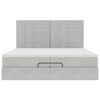 vidaXL Ottoman-Bett mit Matratzen Hellgrau 200x200 cm Samt