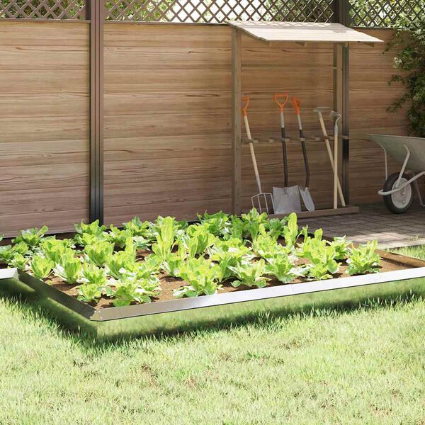 vidaXL Schneckenzaun 4 pcs Silber 50 x 3,5 x 25 cm Verzinkter Stahl