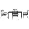 vidaXL Garten Essgruppe 5 pcs Schwarz Poly-Rattan