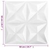 vidaXL Wandpaneele 24 pcs Origami Wei&szlig; 50 x 50 cm XPS Schaum