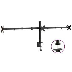 vidaXL Tischhalterung f&uuml;r 3 Monitore Schwarz Stahl VESA 75/100 mm