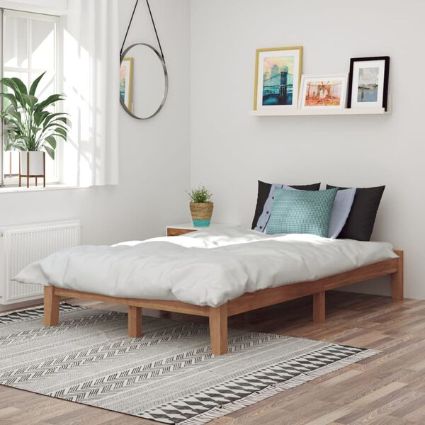 vidaXL Massivholzbett Teak 120x200 cm