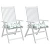 vidaXL Stuhlkissen 2 Stk. Blattmuster 40x40x7 cm Stoff