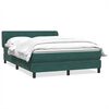 vidaXL Boxspringbett mit Matratze Dunkelgr&uuml;n 160x220 cm Samt