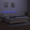 vidaXL Boxspringbett mit Matratze & LED Creme 160x200 cm Stoff